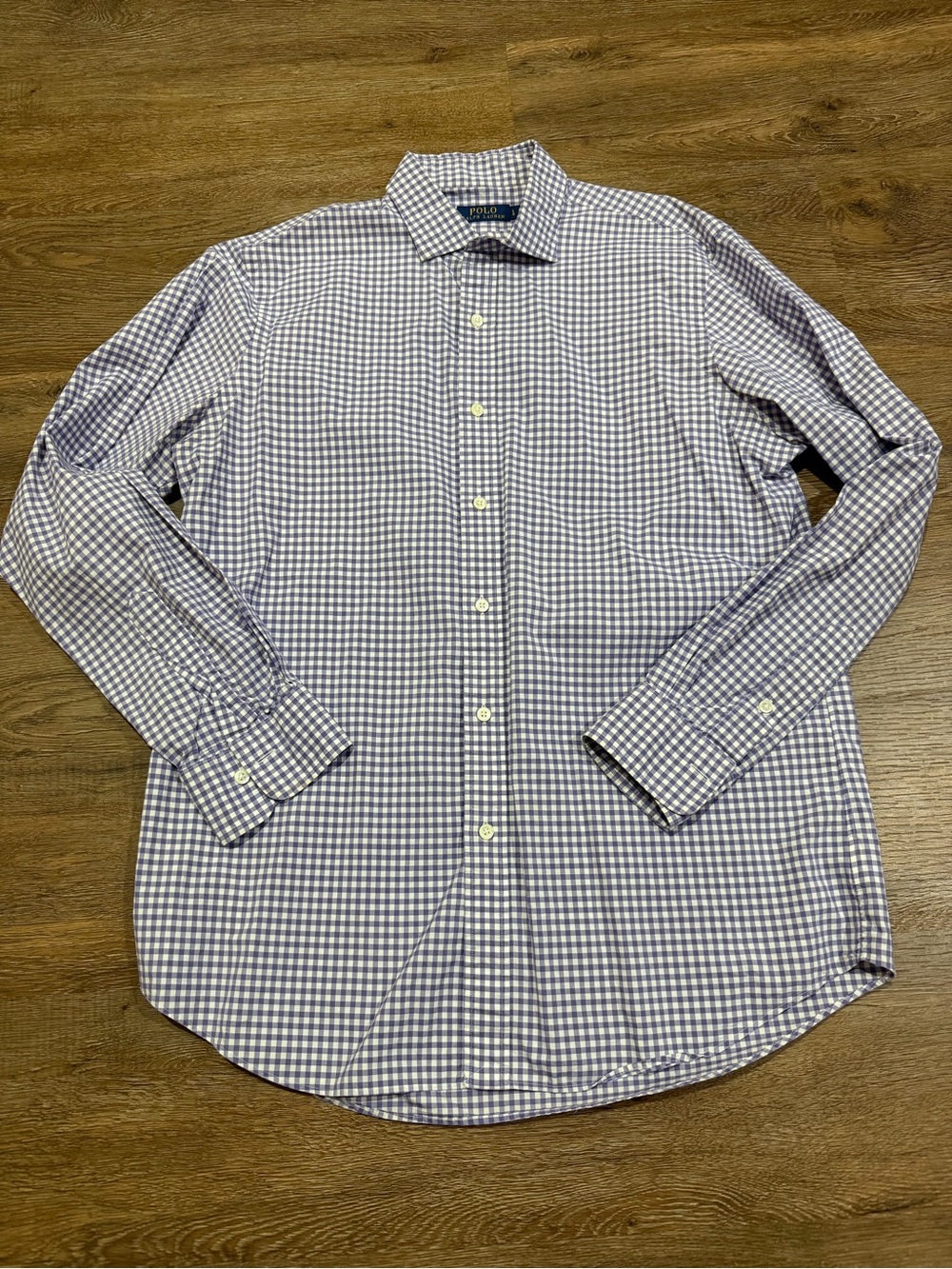Polo Ralph Lauren Purple White Gingham Button Down Shirt Men’s Large Soft Cotton